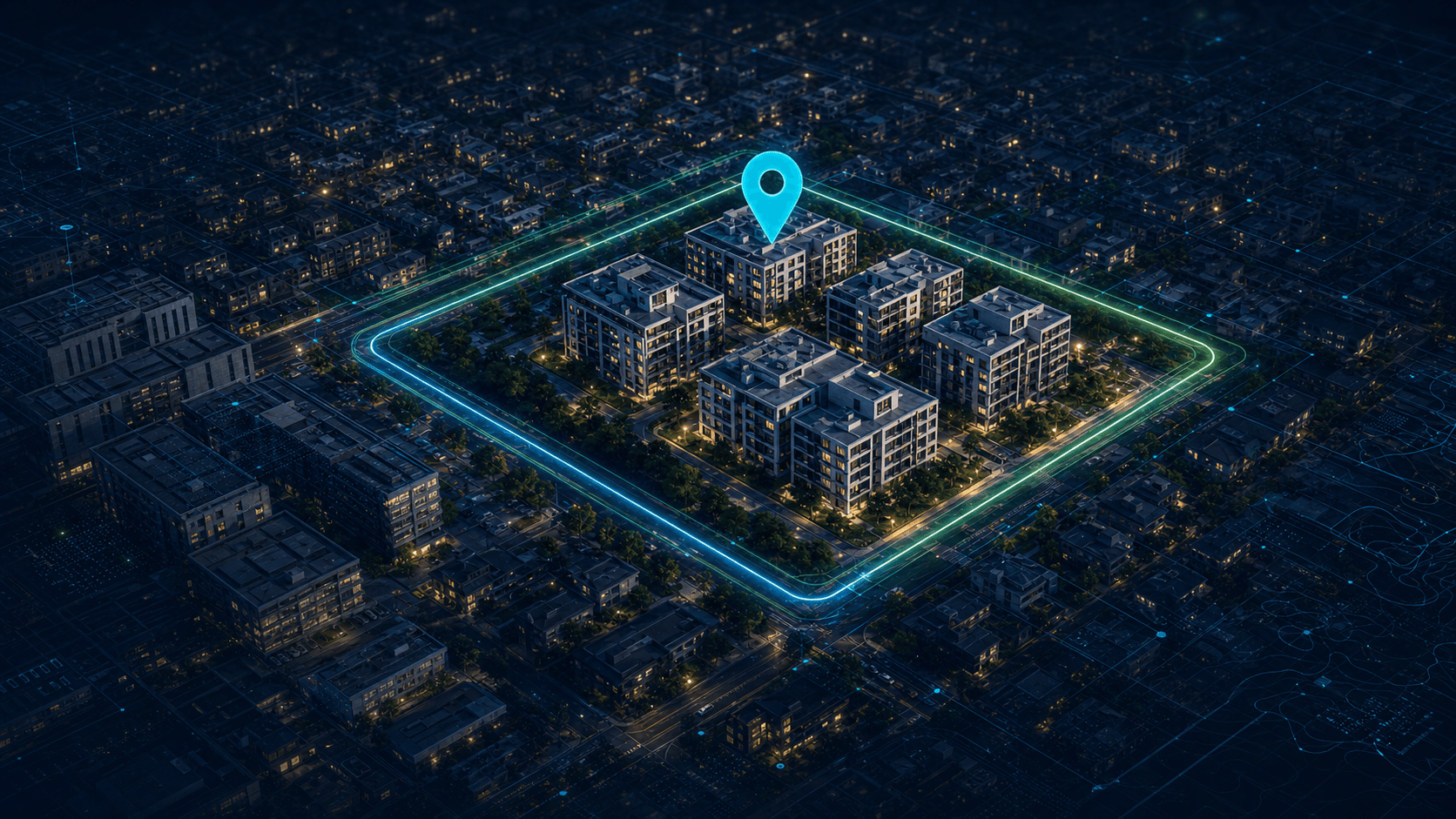 A TerraLens aerial property intelligence visual with a highlighted development site.